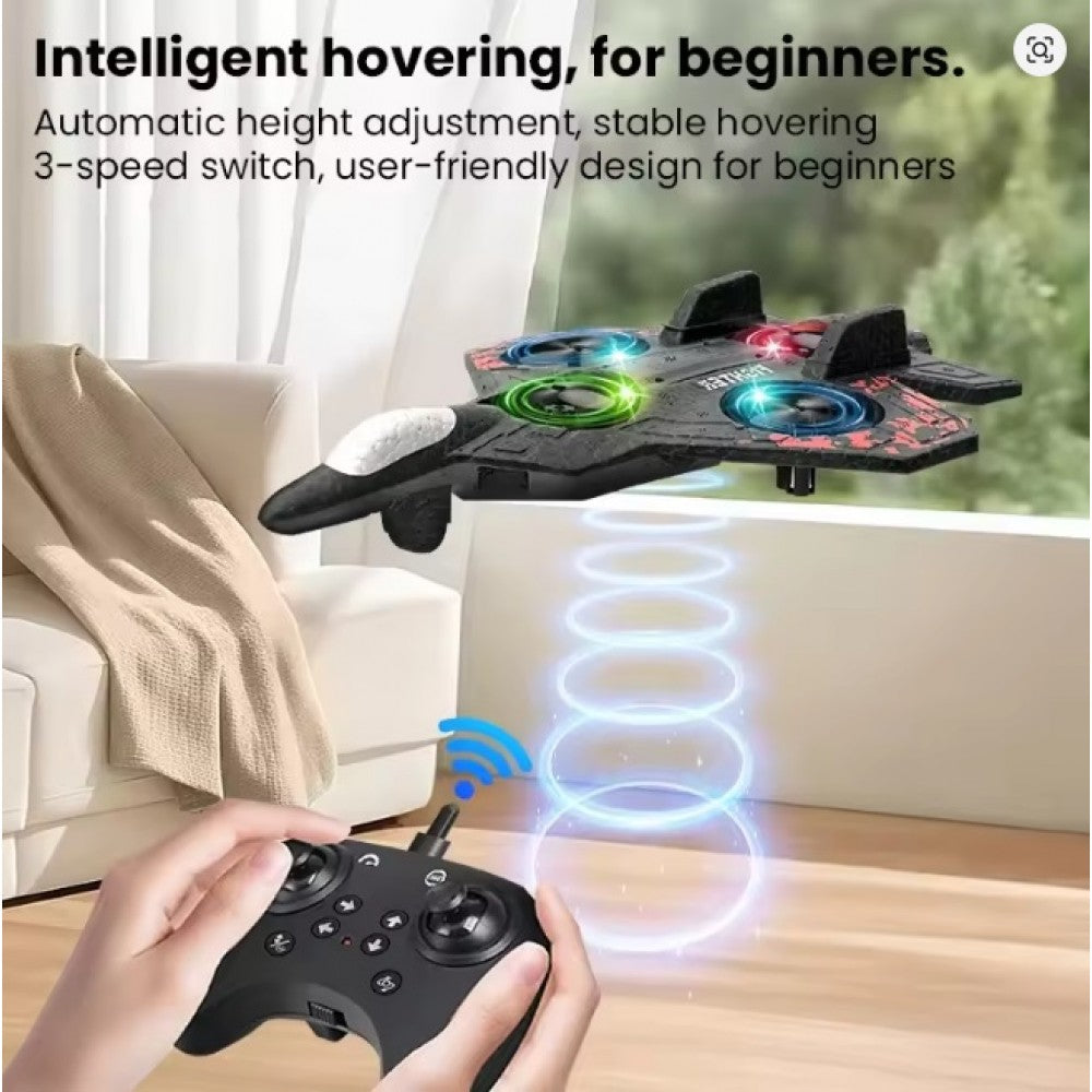Rc Glider Flying Toy With Light Jet Airplane 2.4G EPP Stunt Remote Control Foam Fighter Plane