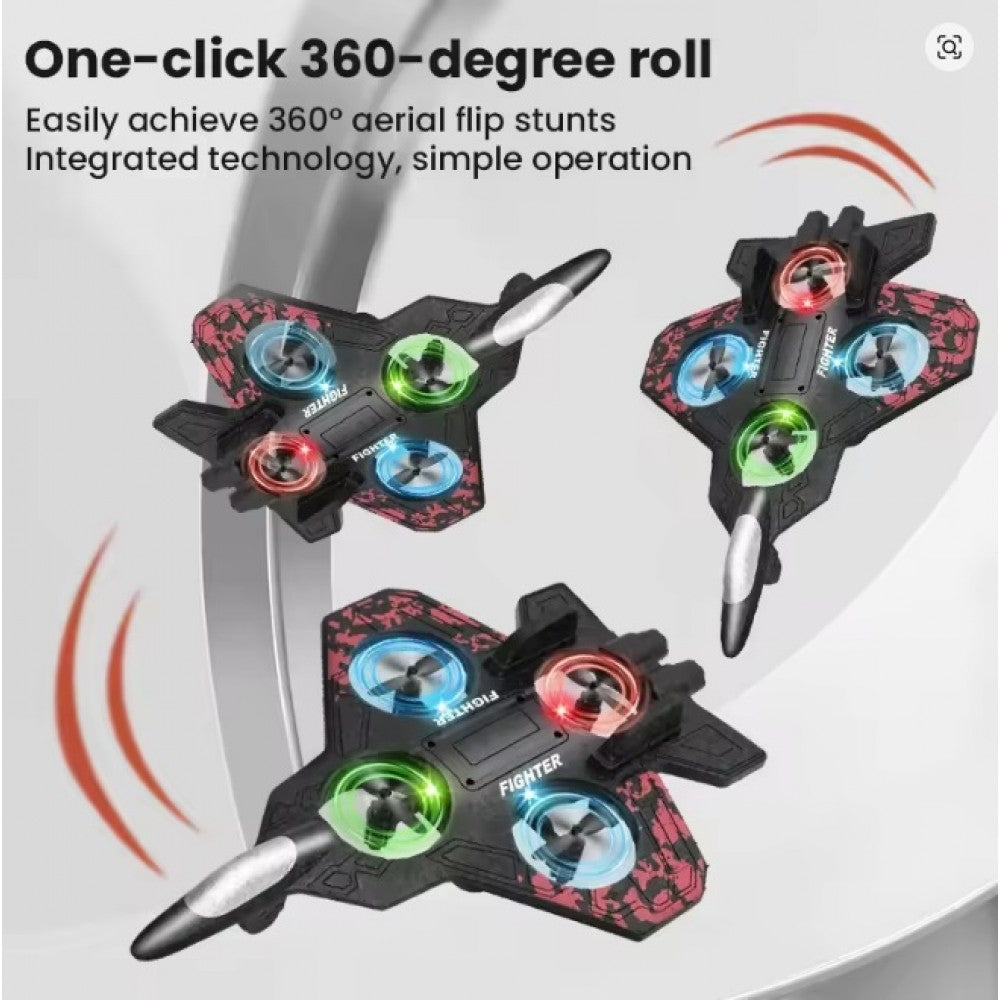 Rc Glider Flying Toy With Light Jet Airplane 2.4G EPP Stunt Remote Control Foam Fighter Plane