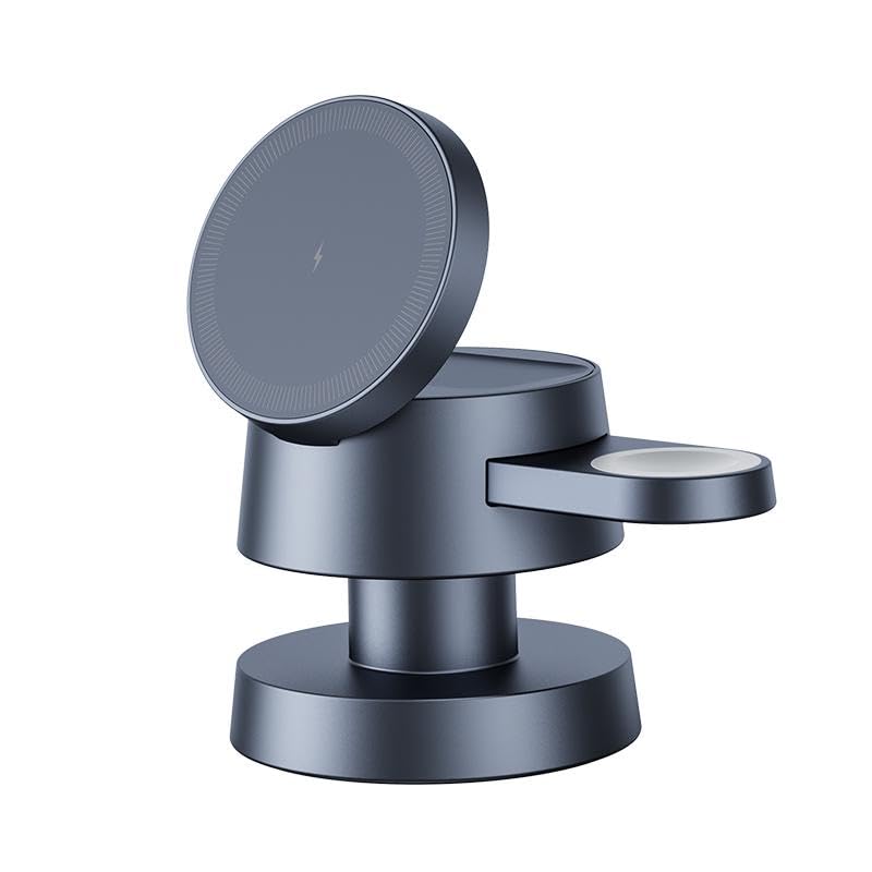 Mushroom Light Charger 4 In 1 Mini Car Magnetic Watch Support Ambient Fast Bracket Lamp Compatible for iPhone 16/15/14/13/12 Series, Along with AirPods, and Apple Watch