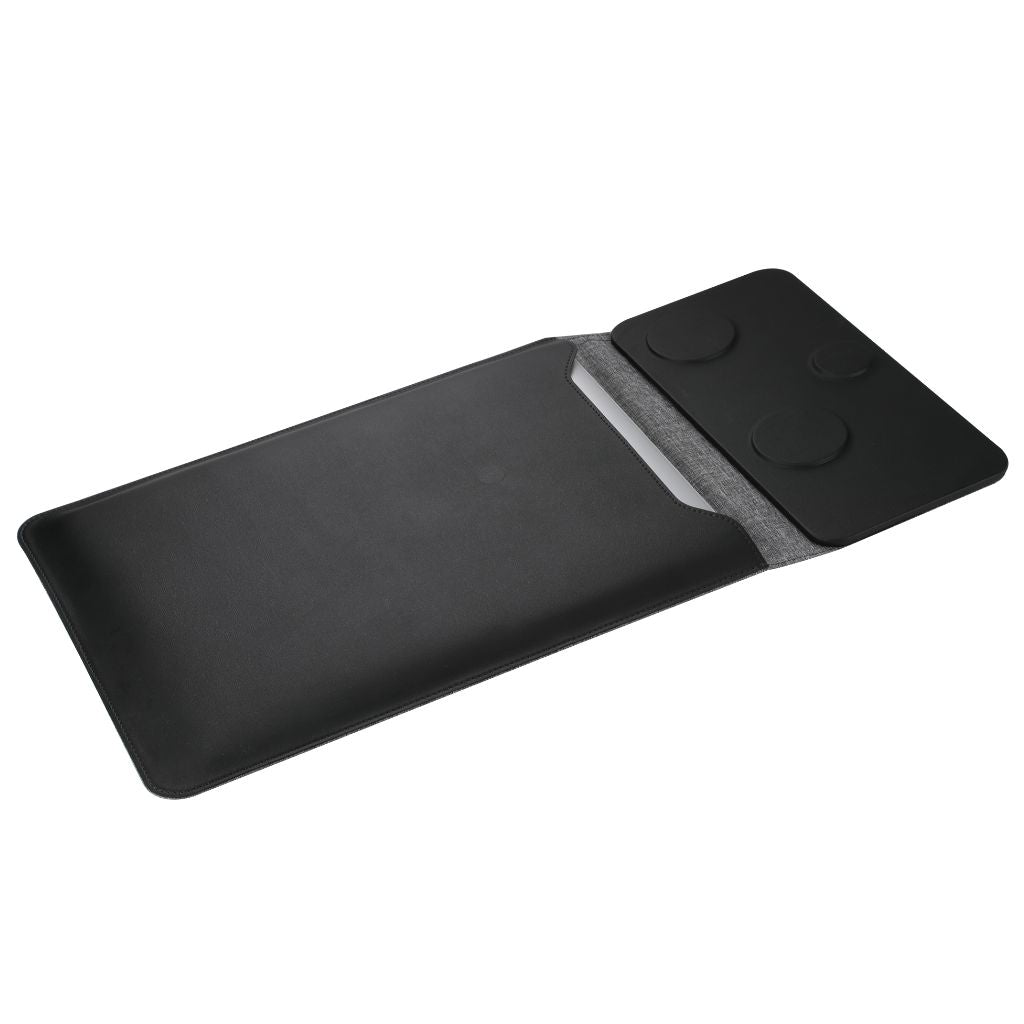 4 in 1 Laptop Sleeve with Wireless Charging Power Sleeve Pro, Slim-Flexible Case, Mousepad, Surface Mat. , Charge 2 Devices at Once USB-C Port, Compatible with MacBook