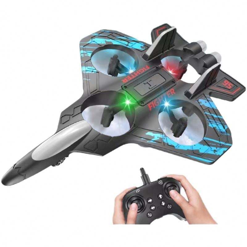 Rc Glider Flying Toy With Light Jet Airplane 2.4G EPP Stunt Remote Control Foam Fighter Plane