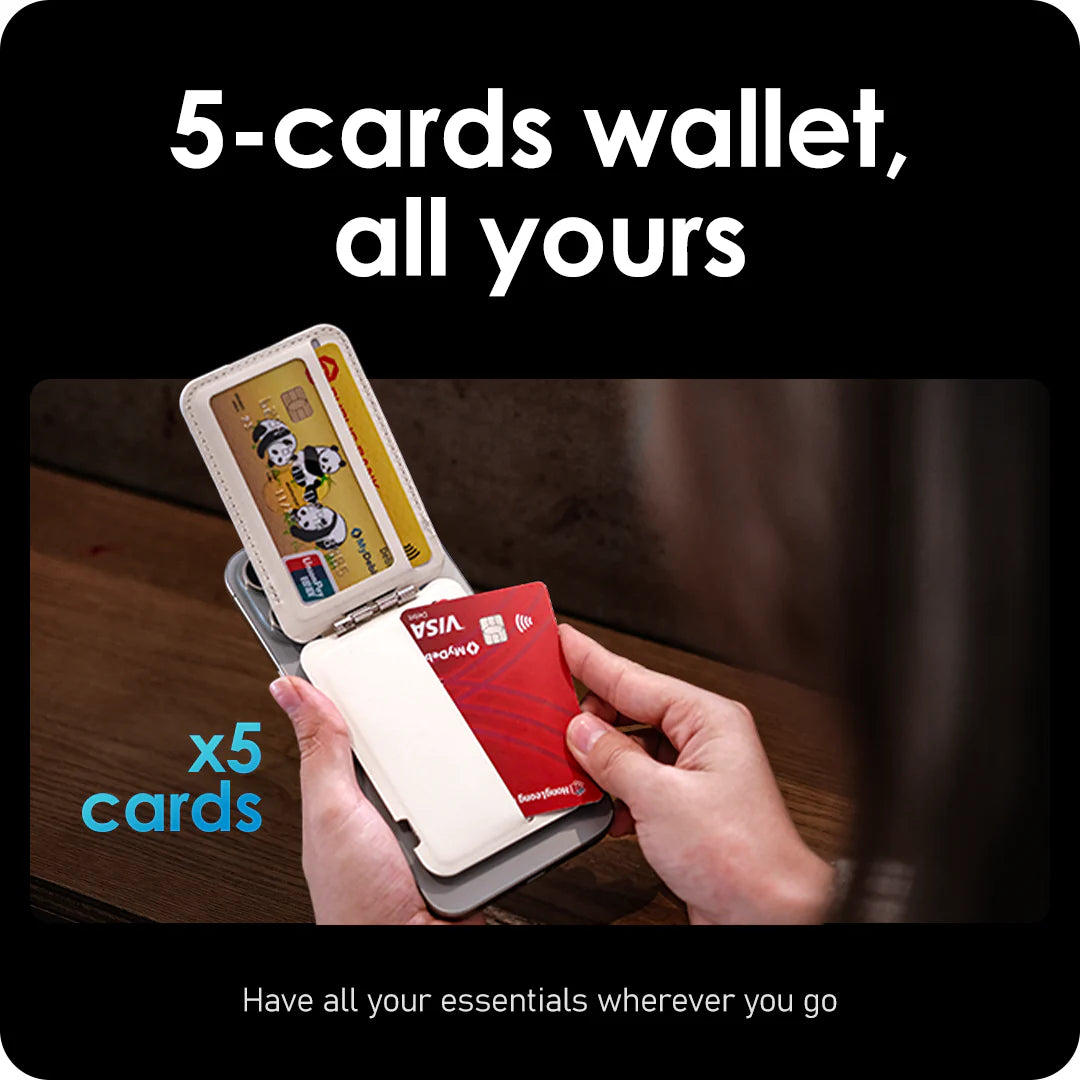 5 in 1 Smartest Mag-Safe Atlas Wallet and Stand iphone / Android
