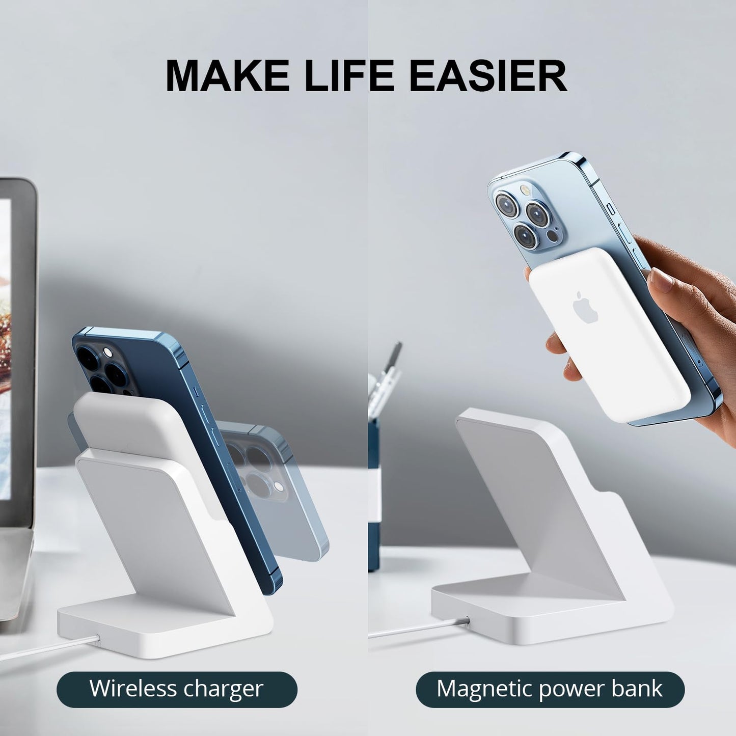 Ultra-Slim Premium Snap-On MagSafe Magnetic Wireless Power Bank for iPhone