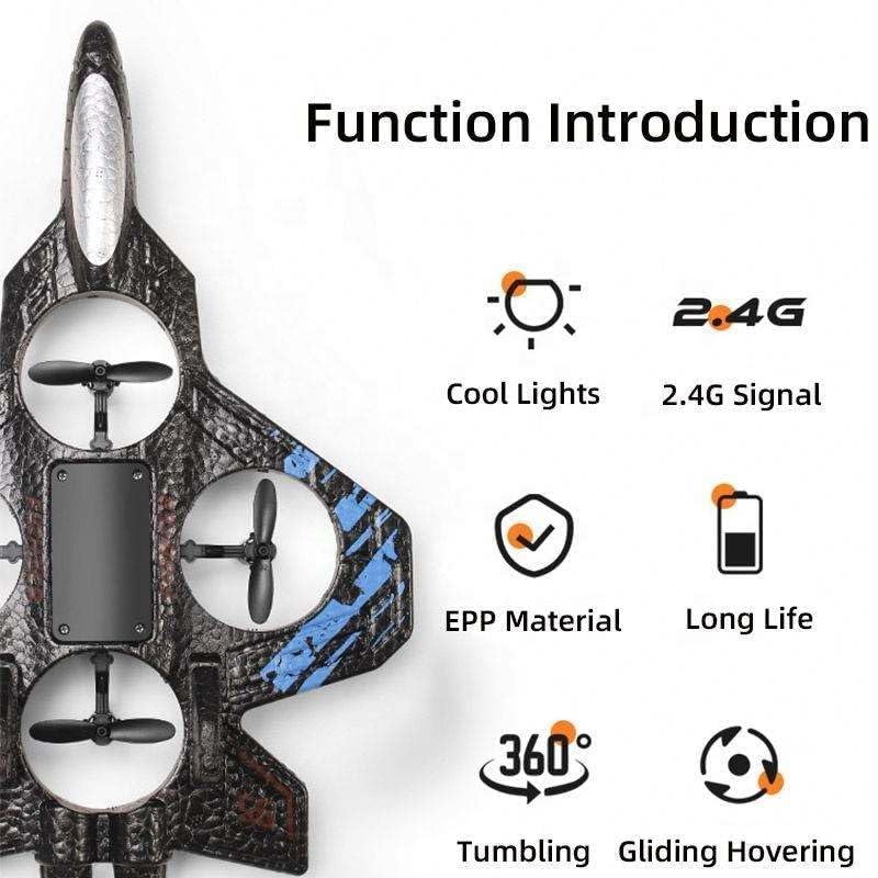 Rc Glider Flying Toy With Light Jet Airplane 2.4G EPP Stunt Remote Control Foam Fighter Plane