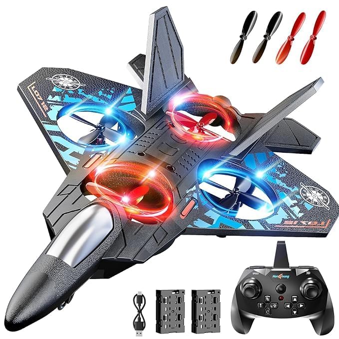 Rc Glider Flying Toy With Light Jet Airplane 2.4G EPP Stunt Remote Control Foam Fighter Plane