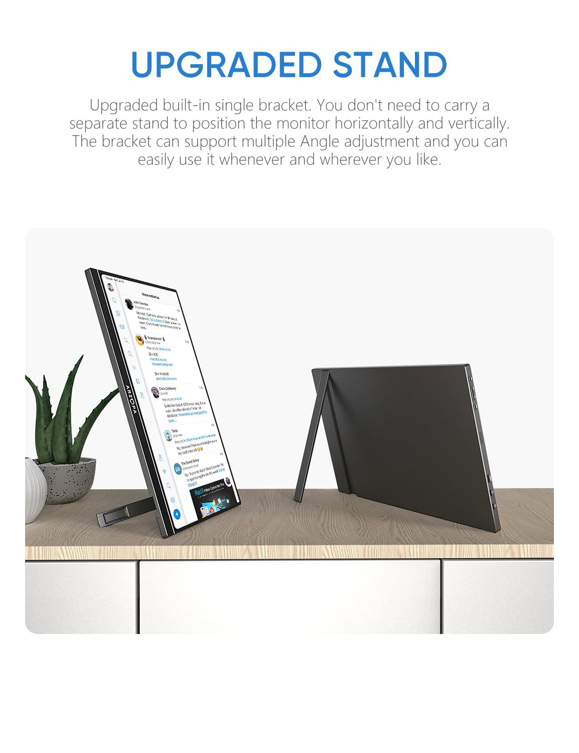 15.6'' FHD 1080P Portable Monitor with Kickstand,60Hz Ultra-Slim Portable Laptop Monitor with Speaker- IPS Eye Care Display for PC, MacBook, Mobile, Xbox, PS5 - USB C & HDMI Connectivity