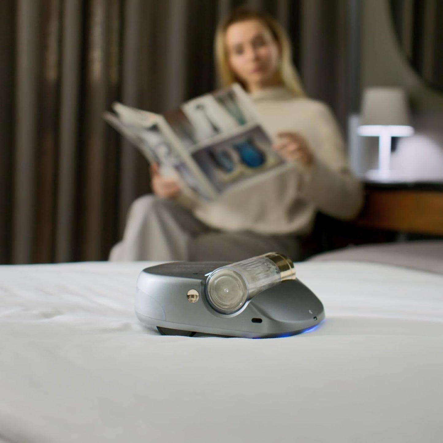 3 in 1 Cordless Robot Bed Vacuum Cleaner with 270nm UV Light - Smart Navigation, 14AW Strong Suction & Edge Detection Technology for Mattress, Sofa, Carpet