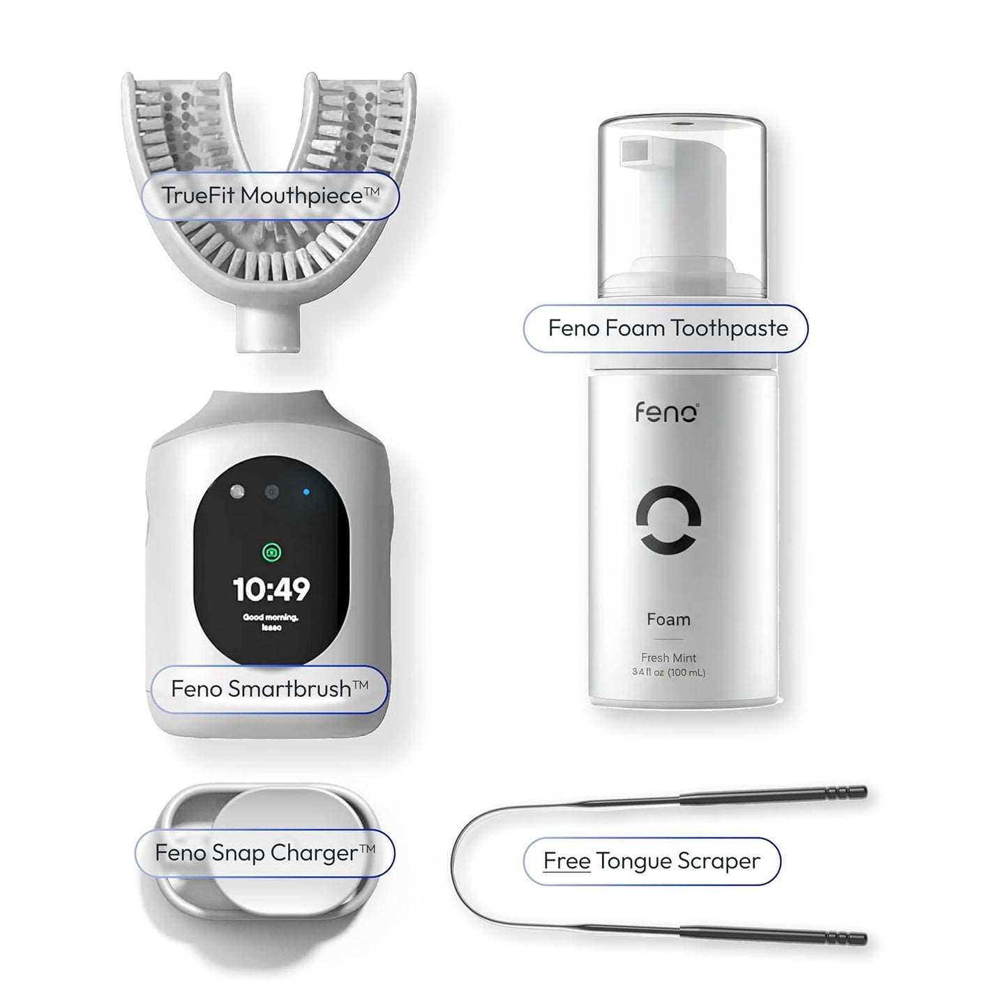FNO Smart U-shaped Electric Toothbrush for Adult (White)