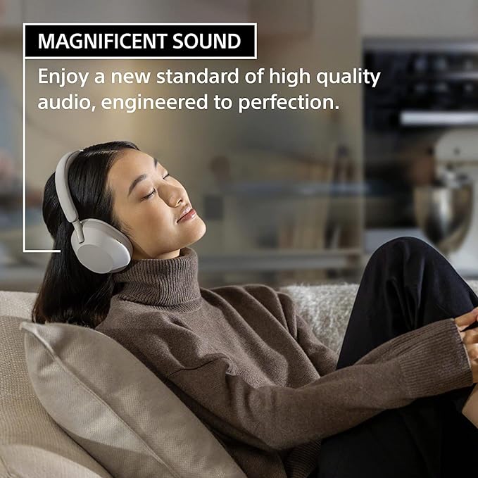 SO'NY  Best Active Noise Cancelling Wireless Bluetooth Over Ear Headphones with Mic for Clear