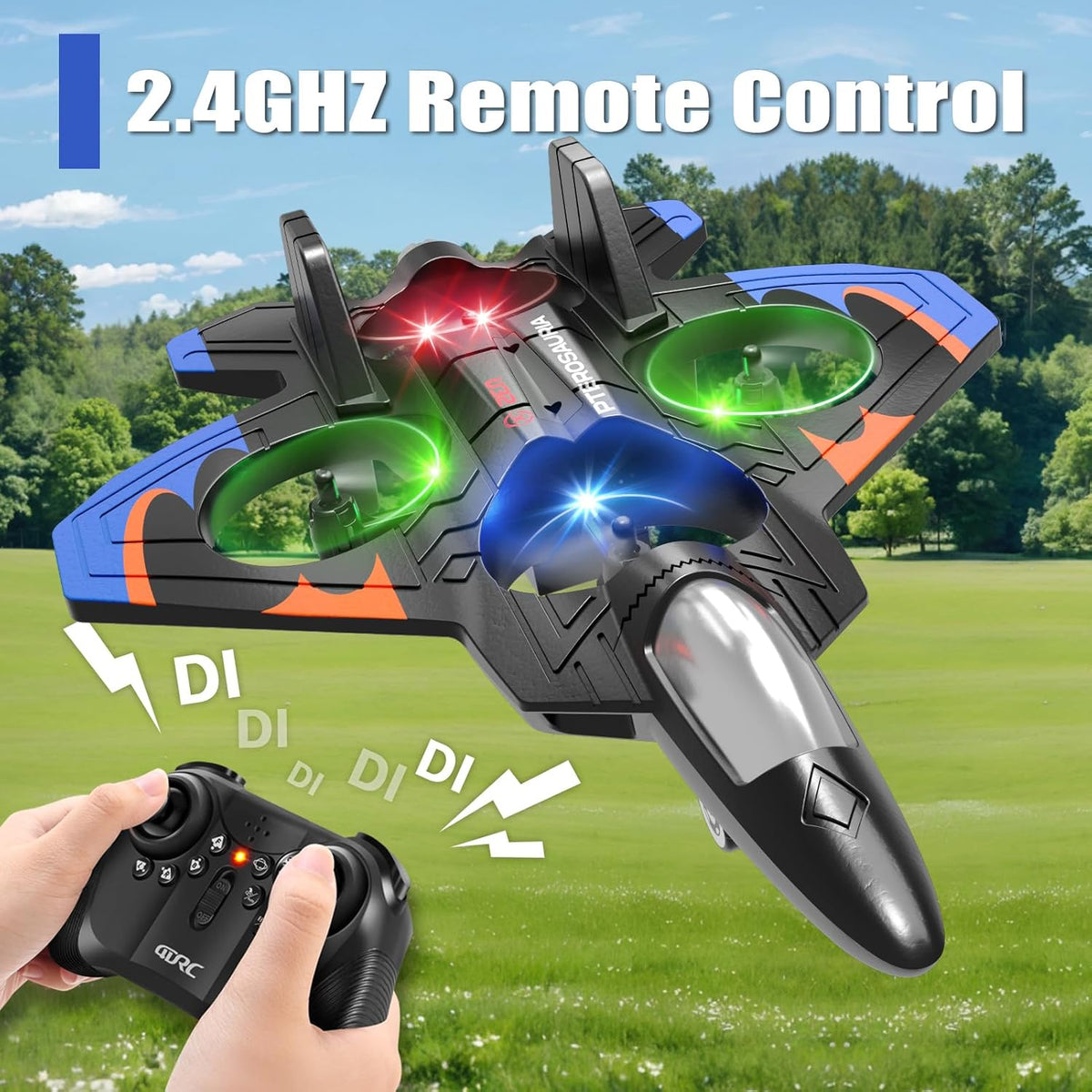 Rc Glider Flying Toy With Light Jet Airplane 2.4G EPP Stunt Remote Control Foam Fighter Plane