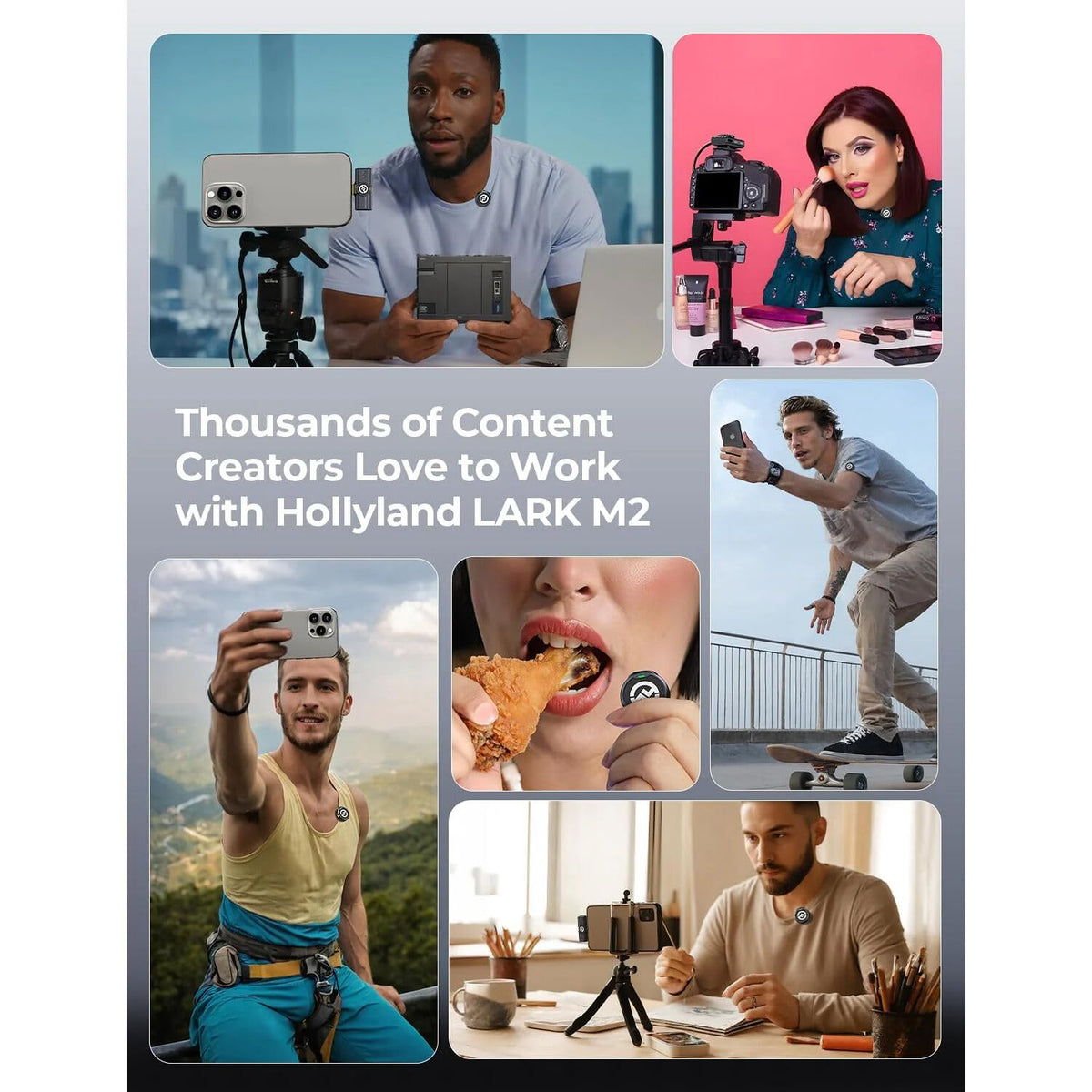 Holy'land Lark M/2 Wireless Microphone for iPhone/Camera/Android/PC, 48kHz/24-bit High Fidelity Audio