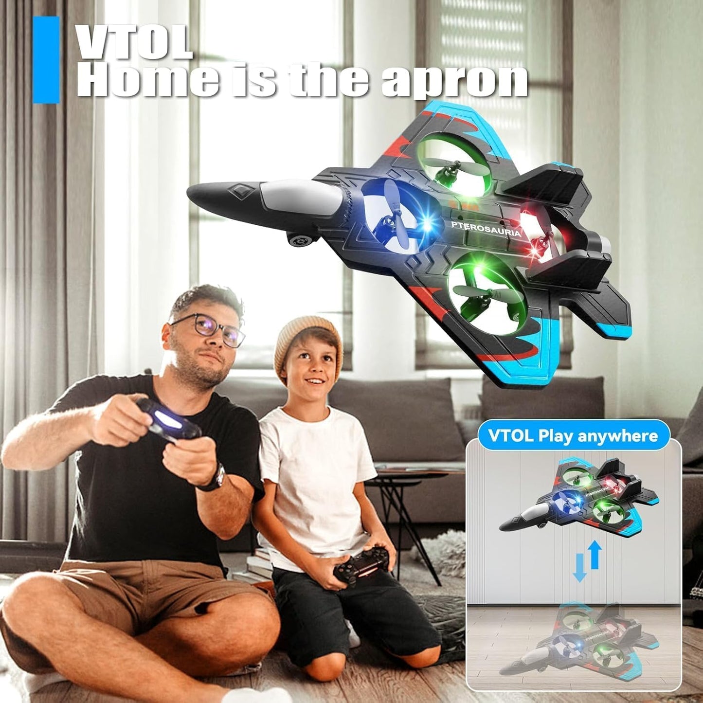 Rc Glider Flying Toy With Light Jet Airplane 2.4G EPP Stunt Remote Control Foam Fighter Plane