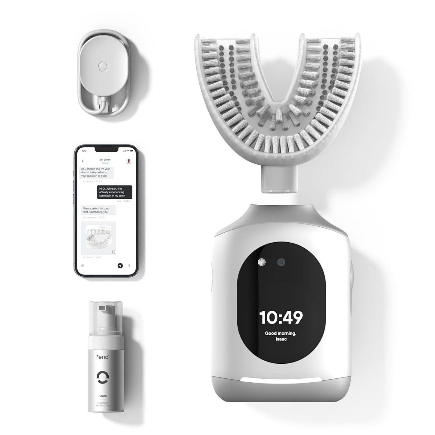 FNO Smart U-shaped Electric Toothbrush for Adult (White)