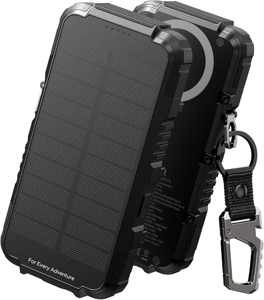 Power-Bank-Solar-Charger 42800mAh  Fast Charging with 3 Built-in Cables LED Flashlight Portable External Battery Pack Compatible with All Smartphone,...