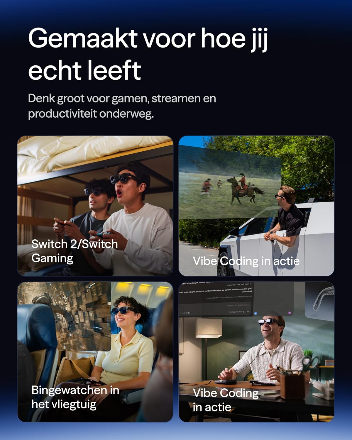 Pro 2 XR/AR VIRTURE  Glasses for Gaming XR, Travel and Work, 146 Inch |