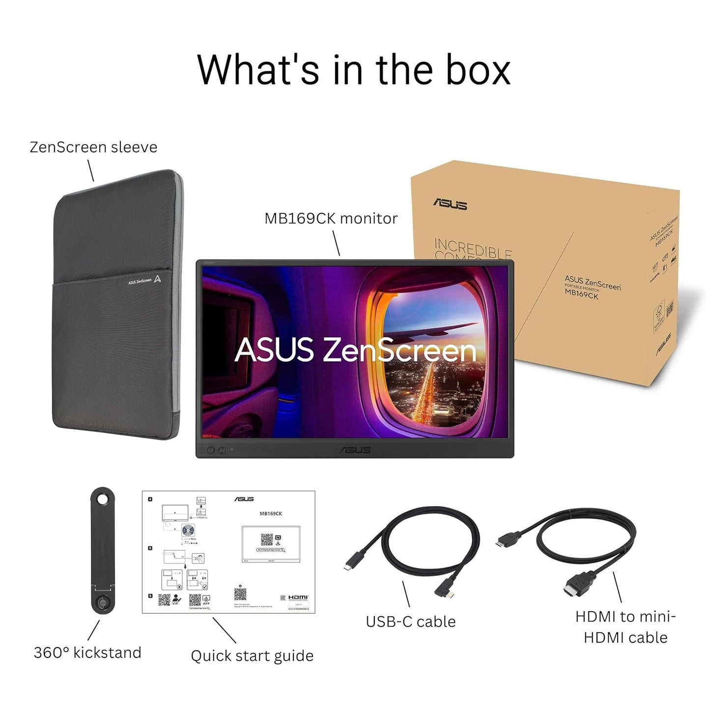 Zen-Screen 14.6 Inch IPS Full HD Portable Display with USB-C HDMI and Protective Sleeve