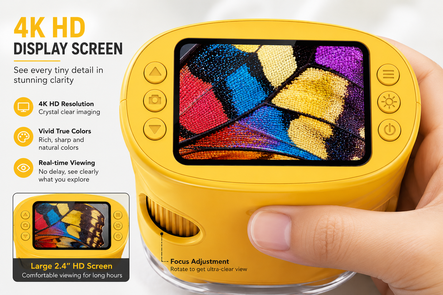 4K HD Digital Pocket Microscope Camera – Explore the Invisible World in Stunning Detail