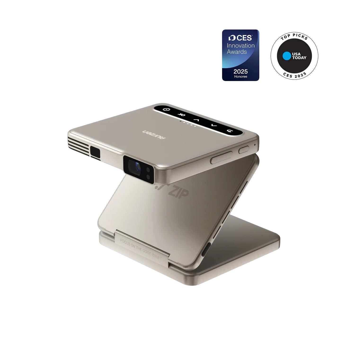Aurzen ZIP Tri-Fold Portable Projector - Titanium Gold